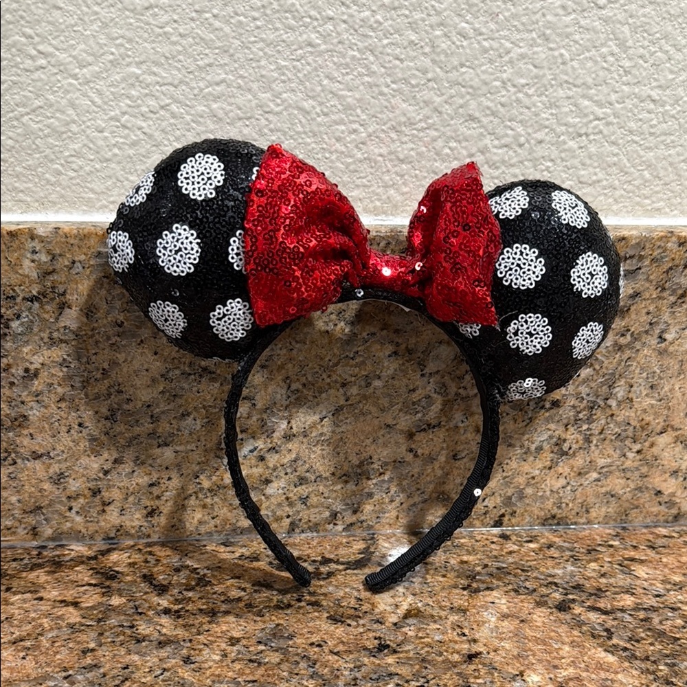 Disney Sequin Black and Red Mouse Ears Headband